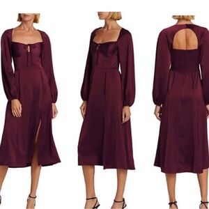 Wayf Bustier Long Sleeve Midi Dress